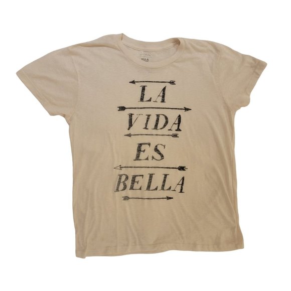 Billabong Womens La Vida Es Bella “Life is Beautiful” Burnout Tee Size Medium - Picture 2 of 4